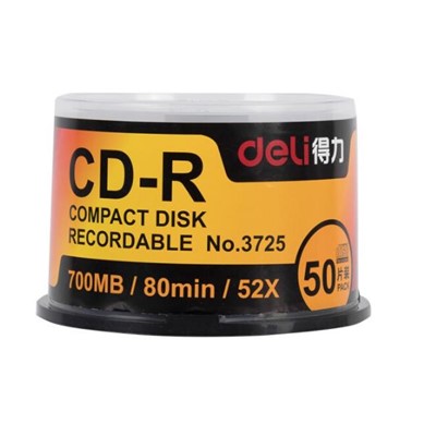 得力 deli 3725光盘库  空白CD-R 50片