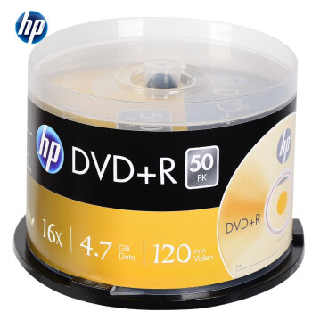 惠普/HP  DVD+R  光盘库   空白光盘 16速4.7GB 桶装50片 